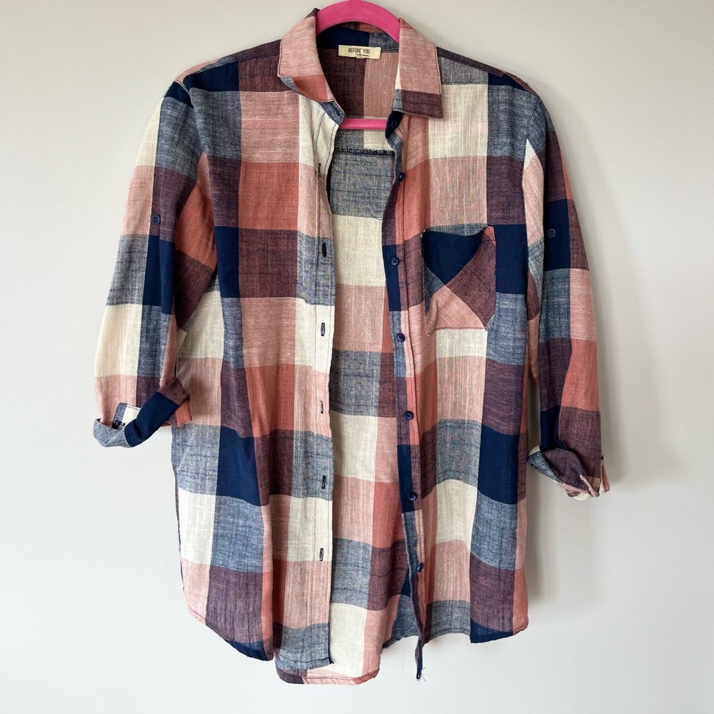 Brand: Before you - Plaid button up